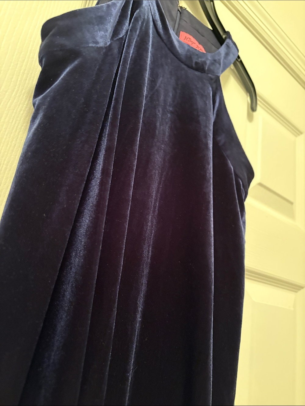Betsey Johnson Navy Velvet Halter Dress - Picture 3 of 6
